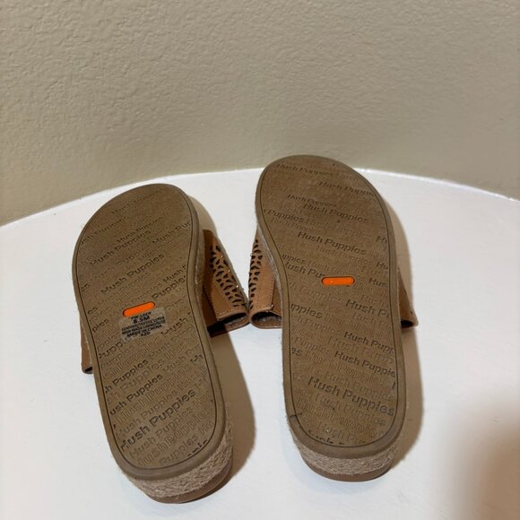🐶Hush Puppies Lady Espadrille Platform Sandal Cognac Tan Size 8.5 - Picture 6 of 6